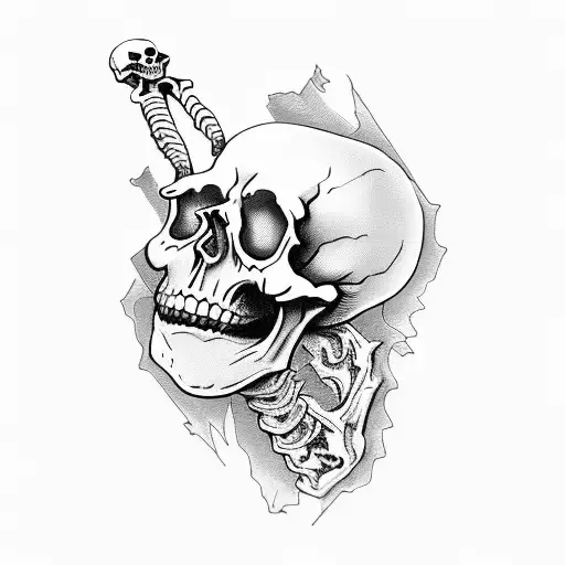 Evil Skeleton Hands Holing Spere