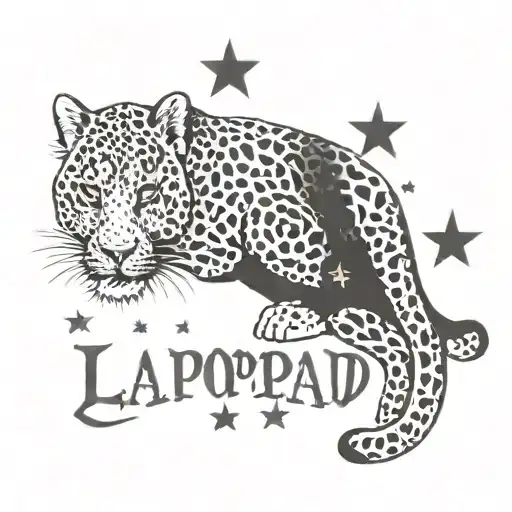 Text And A Leopard With Star