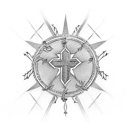 Cross With A Star In Between