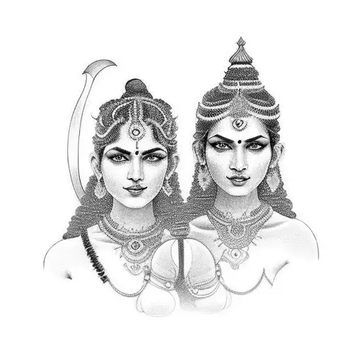 Twin Hindu Warrior Females