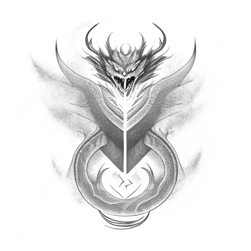 Brushstroke Smokey Dragon With Lightning