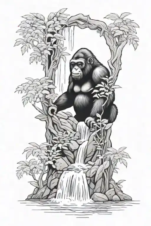 Italy Cross Gorilla Jungle Waterfall