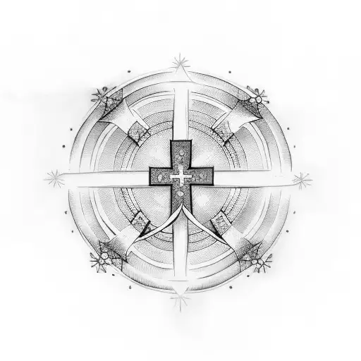 Cross With A Star In Between