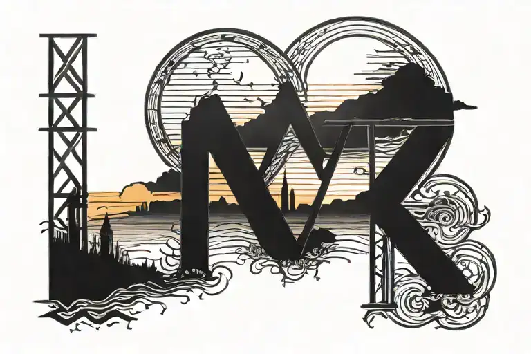 Roman Numerals 2004-2021 Sunset Sky