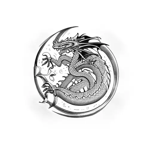 Dragon And A Moon