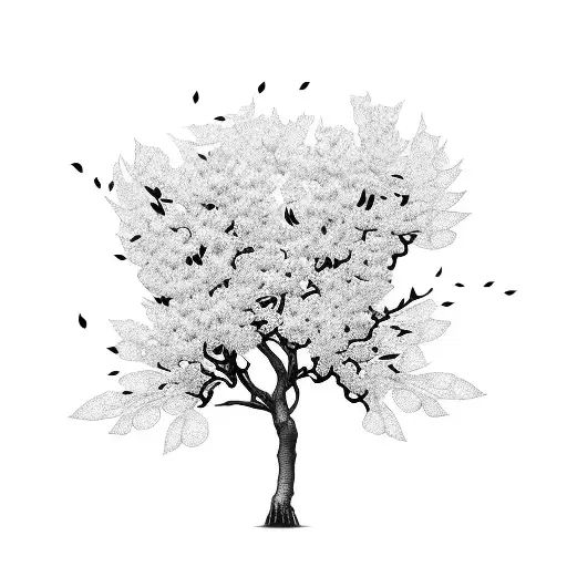 Sakura Tree With Butterflys