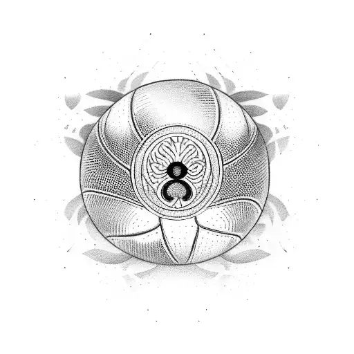 A Basketball Court With A Ying-yang Symbol At The Center