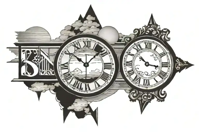 Roman Numerals 2004-2021 Sunset Sky