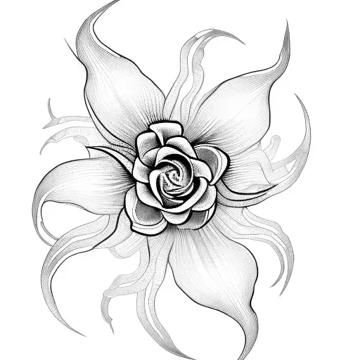 Yinyang Fish With Spider Lily Flower