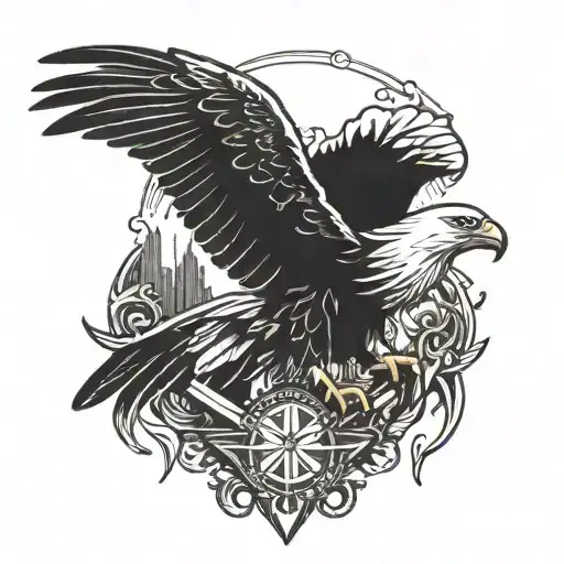 Eagle Holding A K Bar Knife