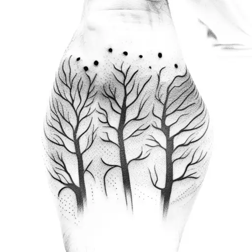 Half Sleeve Dark Layered Forest Roots On Wrist And Hand