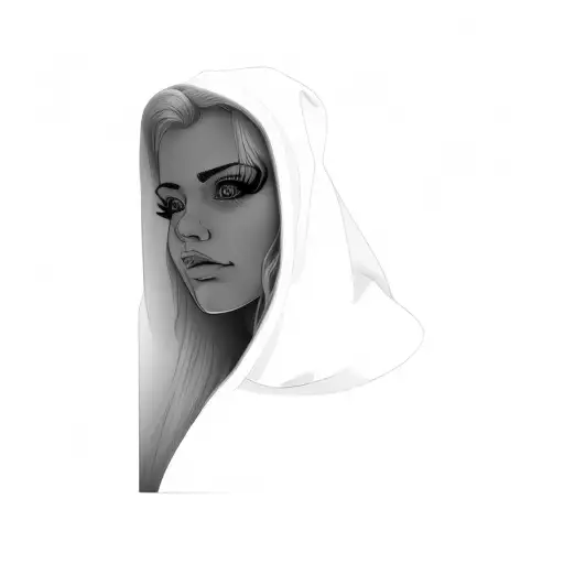 A Blond Woman In A Black Hoodie