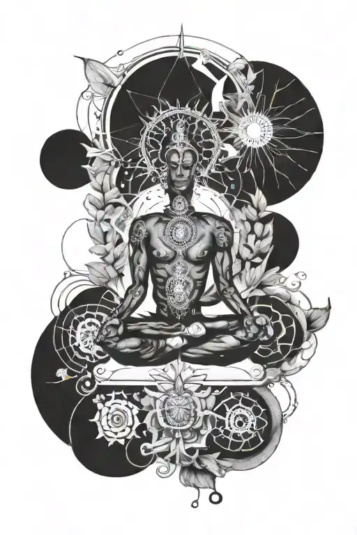 Seven Chakras Male Tattoo Design