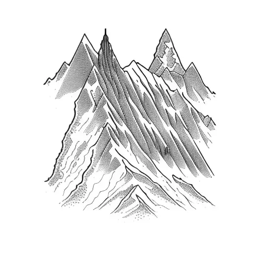 A Majestic Mountain Range With A Winding Trail Leading Up To The Peak