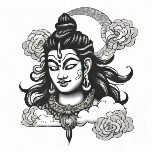 Shiva And Cloud Background