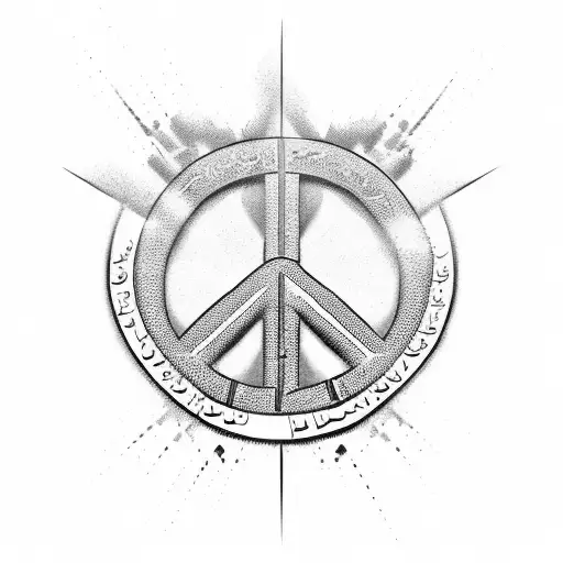 A Soldier Holding A Flag With The Word 'Peace' Written In Arabic