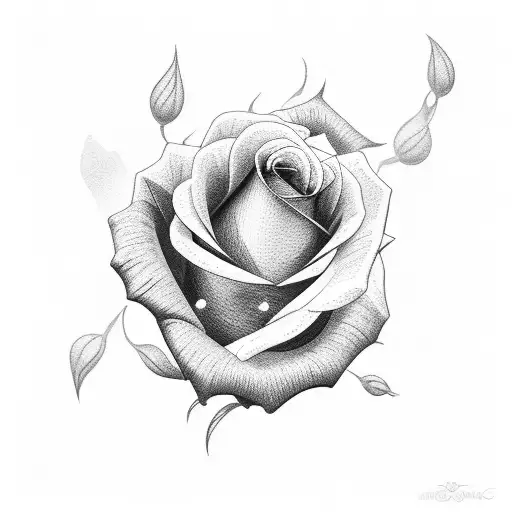 Rose Dark Filled Silhouette