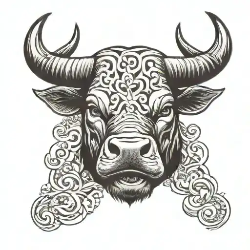 Script With Picture Of A Bull Head