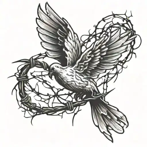 Barbed Wire And Dove