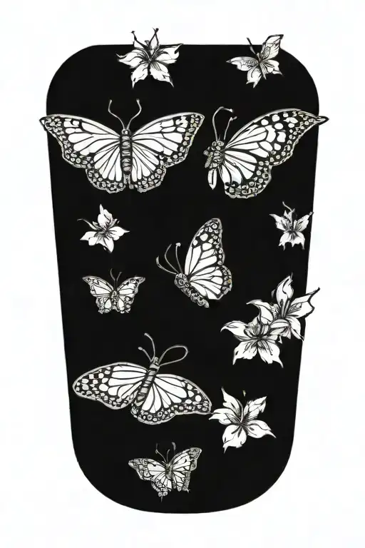 Butterfly With Hawiian Flower