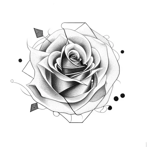Rose With Geometric Shapes