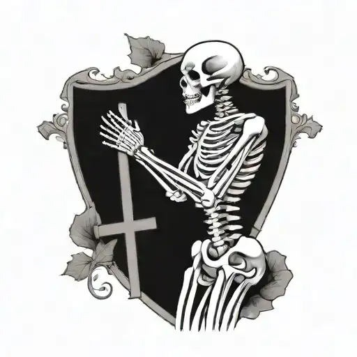 Skeleton And Cross