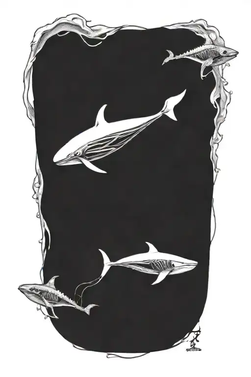 Whale Skeleton Falling Through The Air As A Missile Chases It