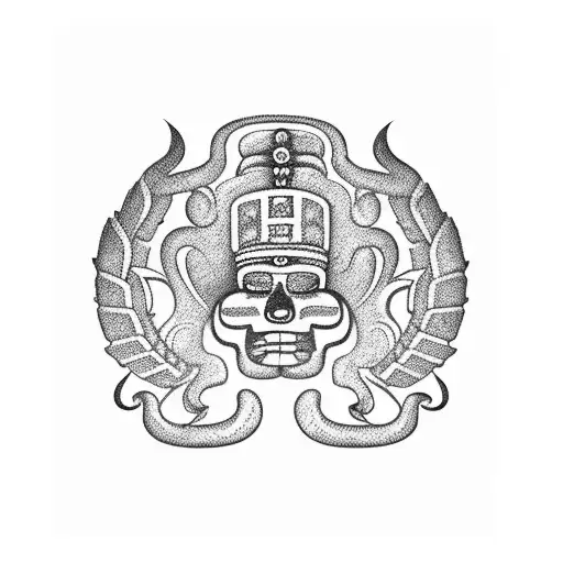 Mayan Temple Negative Smoke Colombian Flag