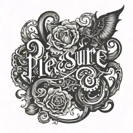 Pleasure Word In Gothic Style