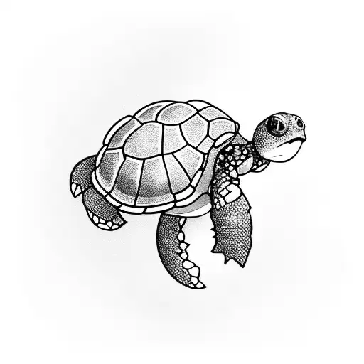 Black Baby Turtle With Rose