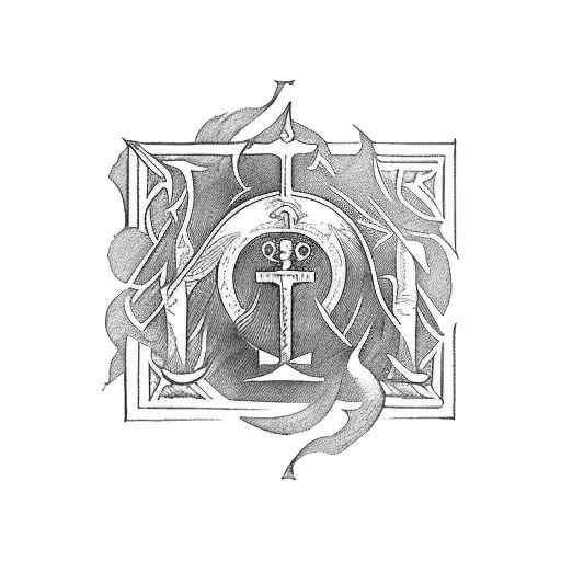 10 Of Swords Tarot Card In Greek Architectural Style