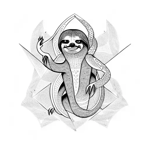 Sloth And Dragon In Triangle