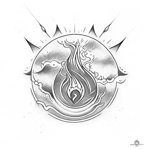 Fire And Water Symbols Combined