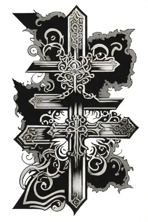 Religious Cross With A K In The Bottom Right Corner