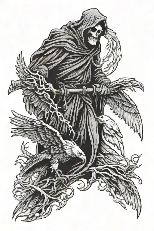 Grim Reaper And Eagle