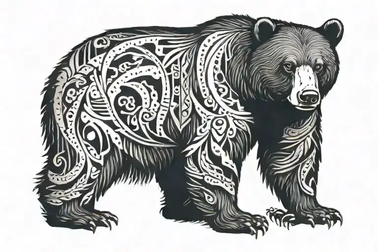 Typographic Black Bear Wearing