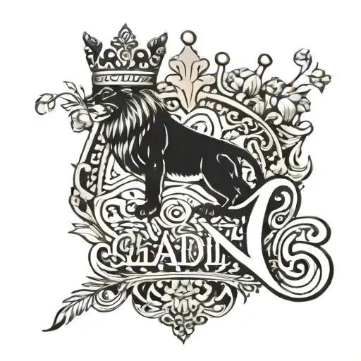 Spanish Name Claudia That Matches The Number 7 And Has A Lioness With A Crown