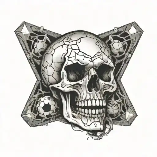 A Soccer Ball Morphing Into A Skull With Heavy Metal Elements Incorporated