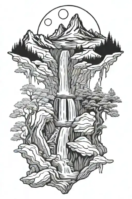 Wolf Mountain Waterfall Surrounded