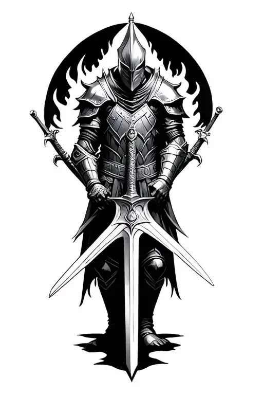 A Knight From Dark Souls Wielding A Unique Sword
