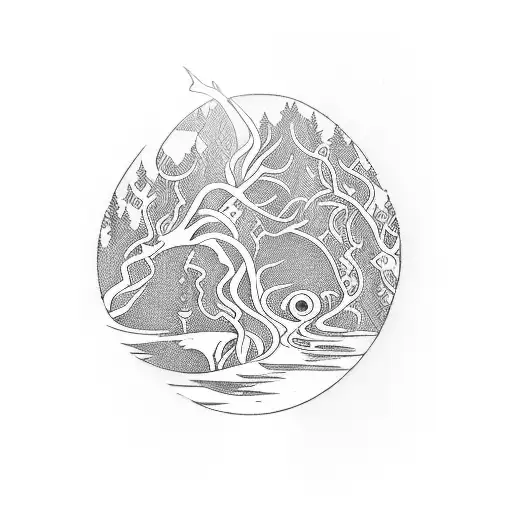 A Book With Pages Made Of Flowing Water And Trees Growing From Within