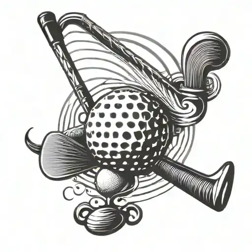Golf Ball And Club