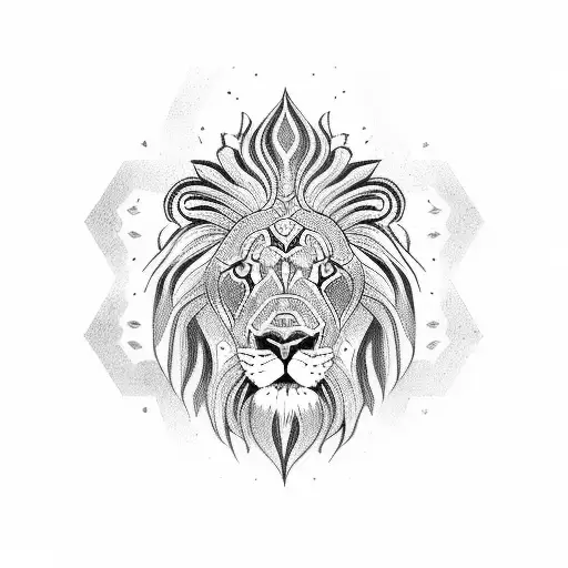 Lion Mandala Symmetric