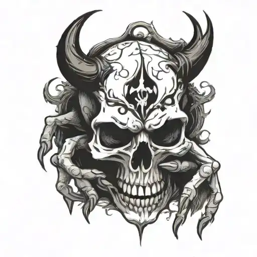 Demon Hand Taking A Skull