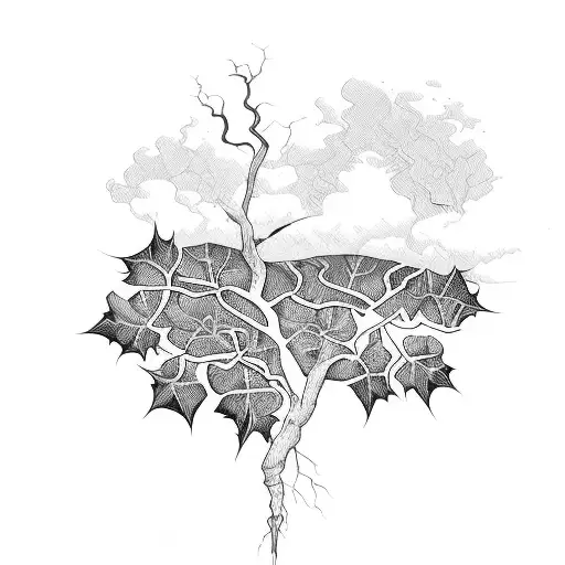 Ivy Growing On Mountain