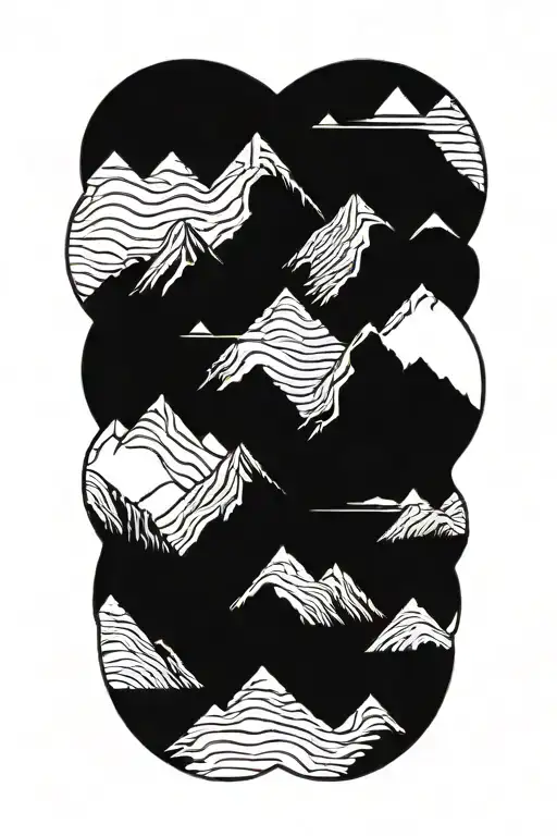 A Minimalist Geometric Mountain Range