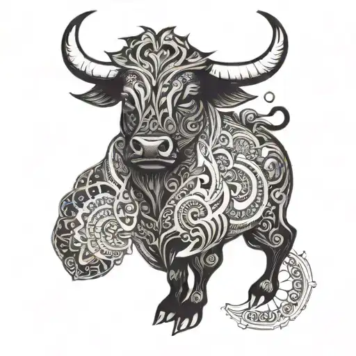 Bull And Mandala Design Inspired