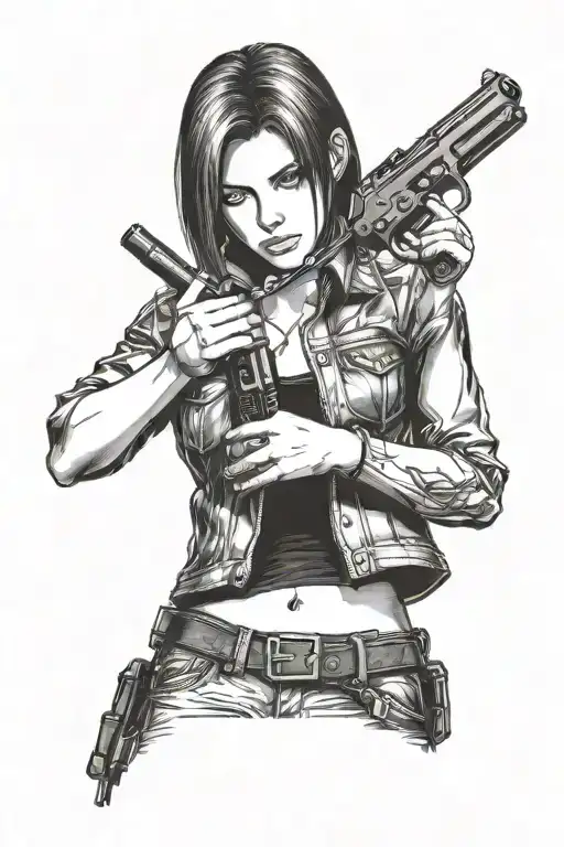 Claire Redfield Holding A Lighter And She's A Old 3D Resident Evil Games And Code Veronica's Clouth