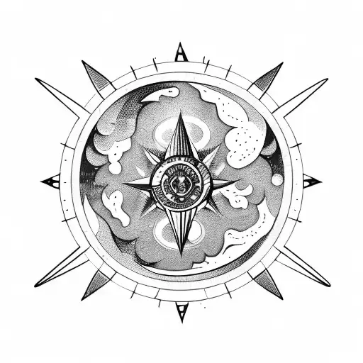Moon Compass Nordic Flower Dagger
