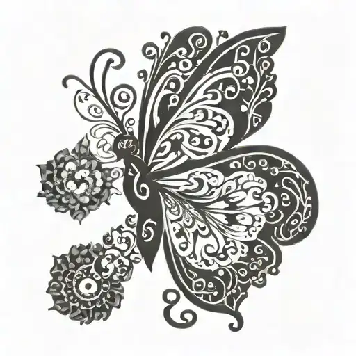 A Semi Colon Incorporated Into A Beautiful Butterfly Design